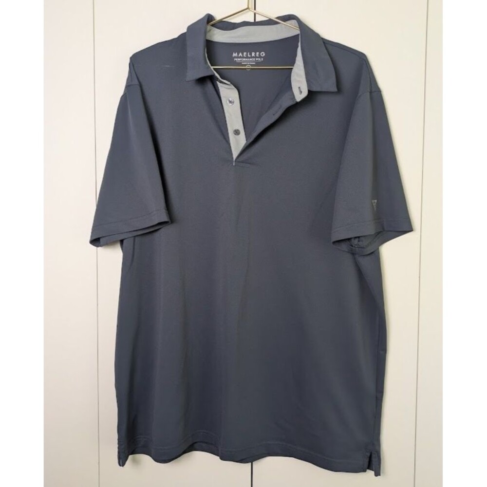 Maelreg Performance Golf Polo Shirt Men's XL Blue Stretch Active
